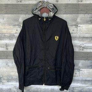 FERRARI WINDBREAKER RAIN JACKET BLACK MENS 2XL